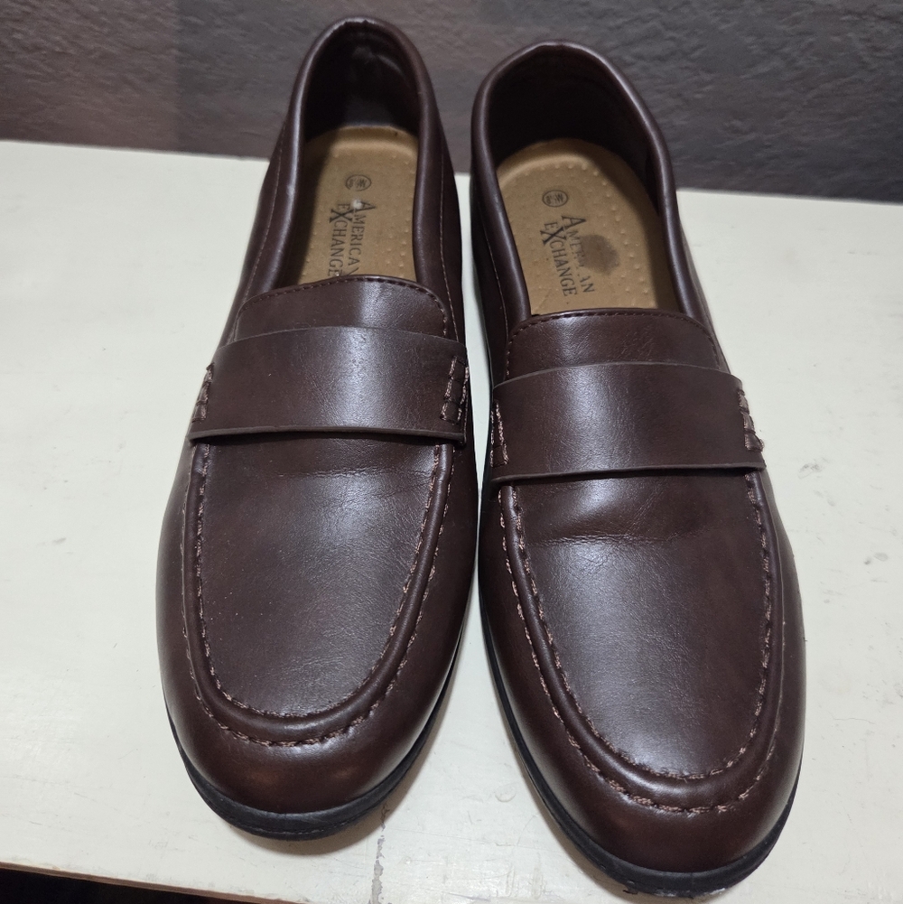 American Exchange Dark Brown 8.5 Wide Slip-On Loafers